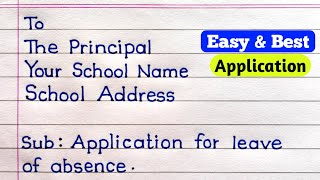 Application For Leave Of Absence In English  How To Write An Application In English [upl. by Norat404]