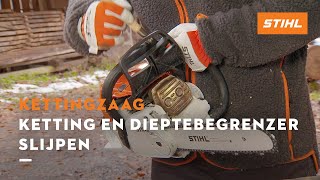 Ketting en dieptebegrenzer slijpen  STIHL Kettingzagen [upl. by Israeli807]