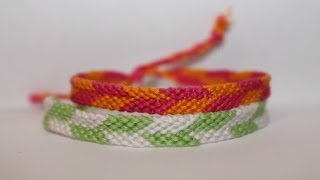 Alternating Chevron Friendship Bracelet Tutorial [upl. by Ryley250]