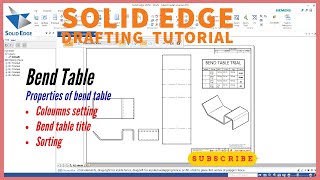 solid edge bend table  Solid edge drafting tutorial  solid edge sheet metal drafting [upl. by Chet]