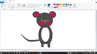 How to draw Rat for kids Painting for kids color fillup in Rat ms paint drawing kids learning [upl. by Ambrosia]