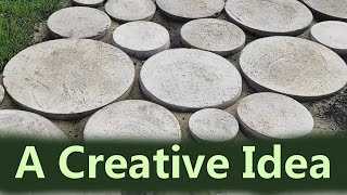 DIY a garden path made of cement Round garden tiles with your own hands [upl. by Eisiam315]