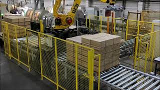 Robotic Palletising of Short Lamellas 3 Strip Lamella [upl. by Stavro275]