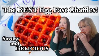 THE BEST Keto Egg Fast Chaffle  Delicious Savory Chaffle  Cooking Keto with Mom [upl. by Robenia]