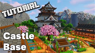 Fantasy Japanese Castle Base Part 3  Minecraft Tutorial [upl. by Ahsii]