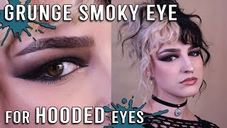 how to do grunge smoky eye for hooded eyes  in depth makeup tutorial [upl. by Hegyera]