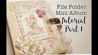 File Folder Mini Album Tutorial Part 1 [upl. by Amikehs642]