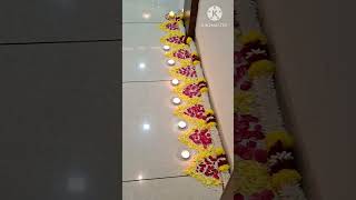 diwalispecial diy diwalidecoration lastminutetips flowerrangoli flowerdecorationshorts [upl. by Henrik]