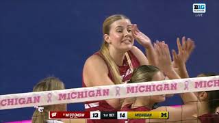 Wisconsin vs Michigan  2024 Womens College Volleyball  Oct 20 2024 [upl. by Eeresed298]