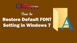 How to Restore Default System Font Setting in Windows 7 [upl. by Dode]