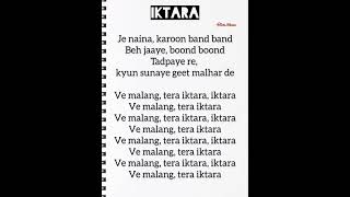 Iktara song lyricsWake Up sid iktara shorts viral songs songlyricslyricswakeupsid ytshorts [upl. by Annairdna]