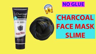 CHARCOAL FACE MASK SLIMENO GLUE TWO INGREDIENT SLIME [upl. by Ellynn]