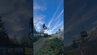 Carving up the lip in Schladming ⛰️ mtb downhill mtbflow schladming freeridemtb mountainbike [upl. by Elrahc]