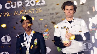 Gold for Carlsen Silver for Pragg Bronze for Fabi  Closing ceremony of FIDE World Cup 2023 [upl. by Ecam]