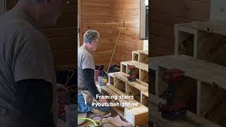 Framing Stairs carpentry carpenter woodworking youtube youtubeshorts [upl. by Niletac]