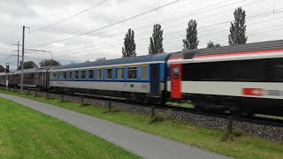 Testfahrt in der🇨🇭Schweiz ÖBB Nightjet Neue Generation mit Ceske Drahy amp SBB Wagen [upl. by Bilat]