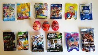 Surprise Eggs amp Blind Bags Barbie Disney Cars Lego Movie Ben 10 Scatter Brainz Angry Birds [upl. by Maximo114]