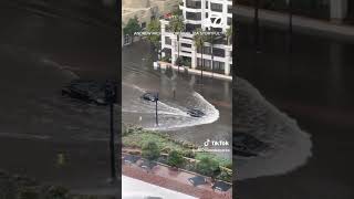 Tesla plows through flooded San Diego street [upl. by Daffy]