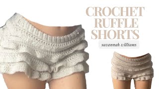 Crochet Ruffle Shorts Tutorial  beginner friendly [upl. by Balfour387]