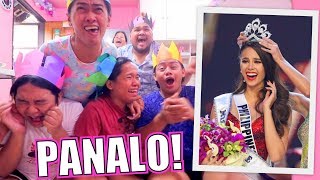 MISS UNIVERSE 2018 REACTION VIDEO PANALO SI CATRIONA GRAY  LC VLOGS 215 [upl. by Elyrad]