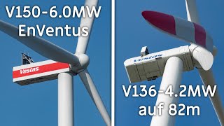 Windpark NeuenkirchenTiebensee  6x Vestas V15060MW EnVentus V13642MW auf 82m Nabenhöhe [upl. by Evan]