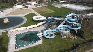 Esplorazione con drone Parco Acquatico Terme di Giunone  Water park in Italy [upl. by Allesiram629]