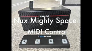 Nux Mighty Space MIDI Control Using iRig Bluebird [upl. by Mahda]