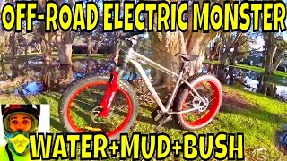 Testing Bafang BBSHD 1000w motor in water mud bush • Electric Fat Bike OffRoad MONSTER [upl. by Aneej733]