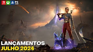 Top 15 LANÇAMENTOS de JOGOS JULHO 2024 PS4PS5XBOX SERIES XSXBOX ONESWITCHPC [upl. by Zarger]