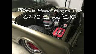 1971 Chevrolet C10  PBFab hood hinges opening and closing after install fits 6772 Chevy C10 [upl. by Bary]