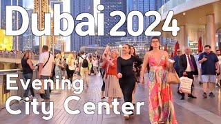 Dubai 4k Amazing Evening City Center Burj Khalifa Walking Tour 🇦🇪 [upl. by Idel]