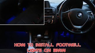 Footwell LED Light Unboxing Review and Install Guide for BMW F20 F30 G30 Atmosphere Lights [upl. by Azilanna]