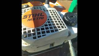 Where to put gas and bar oil in chainsaw [upl. by Lakin]