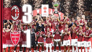 SaelemaekersJovićReijnders for the Trofeo Silvio Berlusconi  AC Milan 31 Monza  Highlights [upl. by Erdried122]