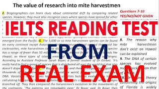 IELTS EXAM READING The Value of Research into Mite Harvestmen  REAL EXAM READING PASSAGE 2024 [upl. by Archibold]