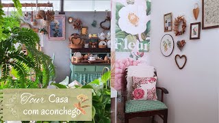 TOUR  JEITO DE CASA EM UM APARTAMENTO PEQUENO  Decoração simples que traz aconchego para a casa [upl. by Asirrac]