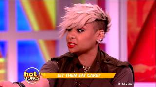 Candace Cameron Bure amp Raven Symone on Lesbian Couples Wedding Cake [upl. by Asamot]