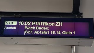 SBB Ansage Ausfall S19 nach Pfäffikon ZH [upl. by Tenaej]