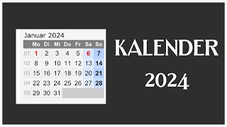 Kalender 2024  GermanyFest mit Feiertagen 2024 [upl. by Assiruam]