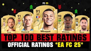 FIFA 25  OFFICIAL TOP 100 BEST PLAYER RATINGS EA FC 25 😱🔥 ft Mbappe Haaland Messi… [upl. by Sachs]