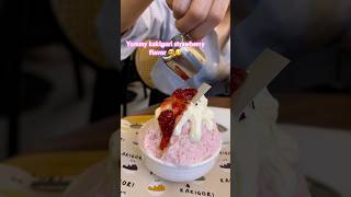 Kakigori strawberry flavored ice cream 🍨 kakigori icecream [upl. by Carvey]