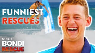 FUNNIEST Lifeguard Rescues In Bondi Rescue History [upl. by Hinze]