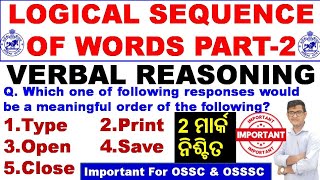 Reasoning Logical Sequence of WordsMeaningful Order Of WordsBy Chinmaya SirPart 2OSSCOSSSCOPSC [upl. by Nyla373]