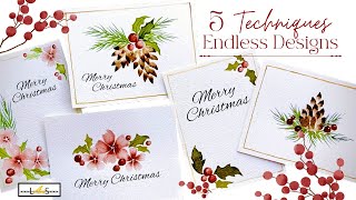 EVERYTHING You Need to Master EASY Endless Christmas Card Possibilities EASY Christmas Card Ideas [upl. by Nadual]