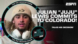 🚨 BREAKING NEWS 🚨 5star QB Julian quotJuJuquot Lewis has COMMITTED to Colorado ⭐  The Pat McAfee Show [upl. by Rollin]