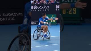 Novak Djokovic plays WHEELCHAIR tennis 🔥 [upl. by Aivila]