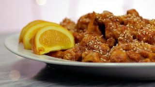 Orange Chicken Recipe From PF Changs  Get the Dish [upl. by Atilem]