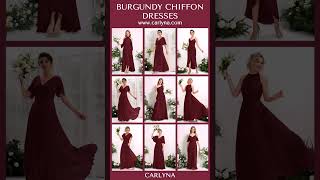 Burgundy Chiffon Bridesmaid Dresses [upl. by Leafar]