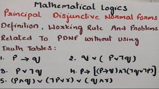 btechmathshub7050 Principal Disjunctive Normal Form  Concept Problem related to PDNF [upl. by Ladin]