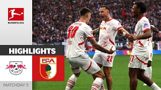 Šeško Openda amp Xavi Scored  RB Leipzig  FC Augsburg 40  Highlights  MD 5 – Bundesliga 2425 [upl. by Weiss]